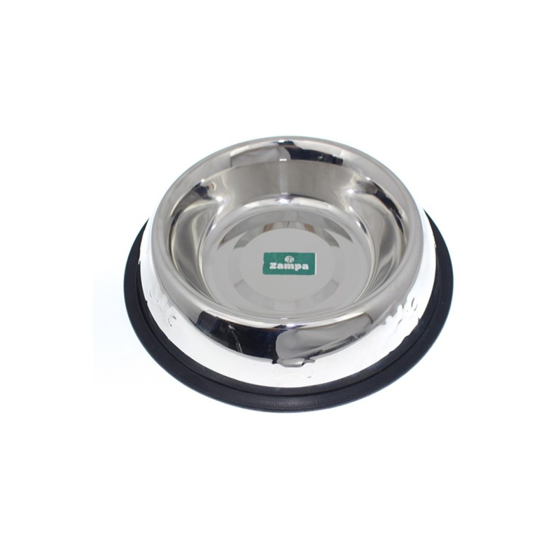 Çelik Kaymaz Tabanlı Kabartmalı Oval Mama ve Su Kabı 8 Oz