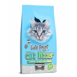 Cute Faces  Marsilya Sabun Kokulu Topaklanan İnce Taneli  Kedi Kumu 10L.