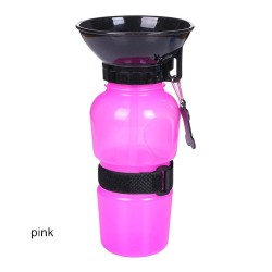 Zampa İçirme Hazneli Köpek Seyahat Su Kabı Pembe, 500ml