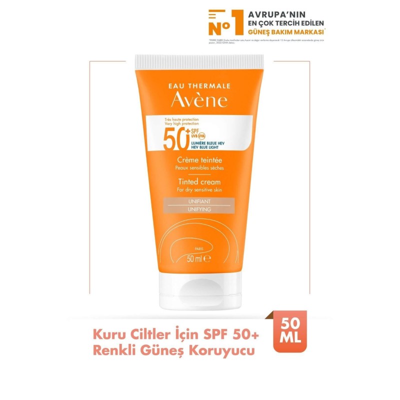 Avene Creme Tinted Kuru Ciltler için SPF 50 + Renkli Güneş Koruyucu 50 ml Avene Creme Tinted Kuru Ciltler için SPF 50 + Renkli Güneş Koruyucu 50 ml