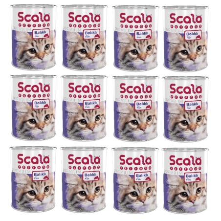 Scala Balıklı Yavru Kedi Maması Konservesi 12 Adet 400 gr