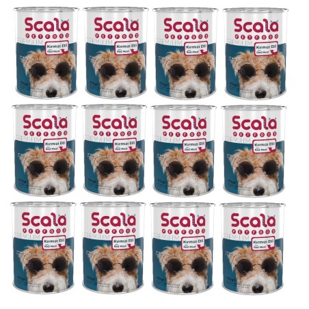 Scala Kırmızı Etli Yetişkin Köpek Maması  Konservesi 12 Adet 400 gr