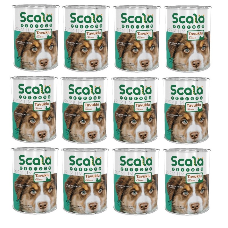 Scala Tavuklu Yavru Köpek Maması  Konservesi 12 Adet 400 gr