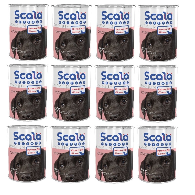 Scala Kırmızı Etli Yavru Köpek Maması Konservesi 12 Adet 400 gr