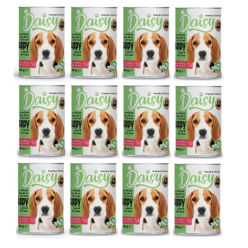 Daisy Pate Kuzu Etli Pirinçli  Ezme Yavru Köpek Maması Konservesi 24 Adet 400 gr