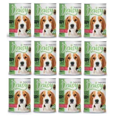 Daisy Pate Kuzu Etli Pirinçli  Ezme Yavru Köpek Maması Konservesi 24 Adet 400 gr