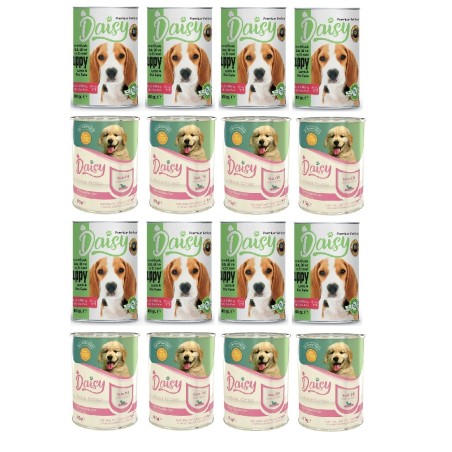 Daisy Pate Kuzu Etli & Prinçli Yavru Köpek Maması Konservesi Mix 20 Adet 400 gr