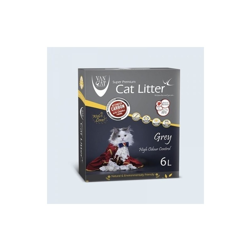 Van Cat Aktif Karbon Kedi Kumu Kutulu 6 L Grey