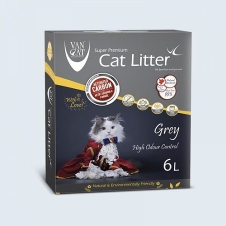 Van Cat Aktif Karbon Kedi Kumu Kutulu 6 L Grey
