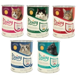 Daisy Premium Karışık Kuzu-Tavuk-Biftek-Somonlu Kedi Konservesi 5x400 Gr