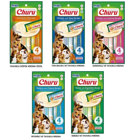 Churu Tavuklu Mix  Köpek Ödül Krema Maması 4x14 Gr 5 Paket