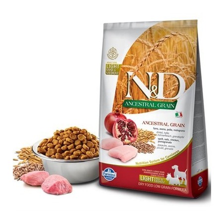 N&D Ancestral Graın Lıght Tavuk, K.Buğday&Nar Adult Med&Maxı 2,5Kg