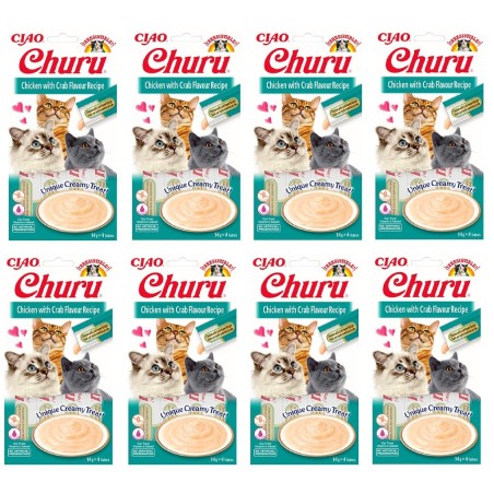 Churu Cream Tavuklu ve Yengeçli Kedi Ödül Kreması 4x8 Paket