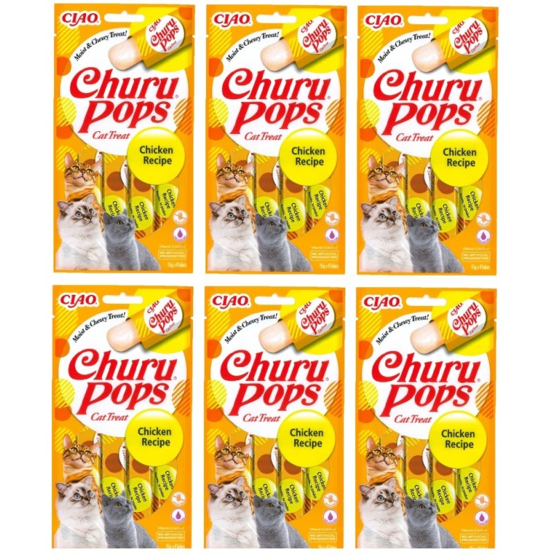 Churu Pops Tavuklu Kedi Ödül Kreması 4x6 Paket