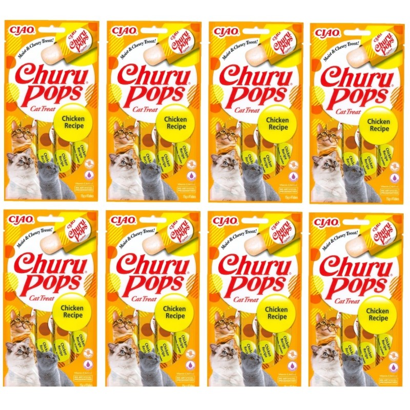 Churu Pops Tavuklu Kedi Ödül Kreması 4x8 Paket