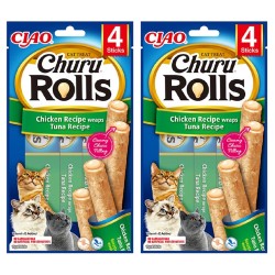 Churu Rols Sticks Tavuk  ve Ton Balıklı Kedi Ödül Maması 4x2 Adet