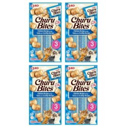 Churu Bites Tavuk,Deniz Taraklı ve Ton Balıklı Kedi Ödül Maması 3x4 Paket
