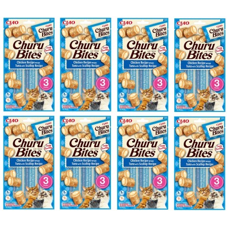 Churu Bites Tavuk,Deniz Taraklı ve Ton Balıklı Kedi Ödül Maması 3x8 Paket