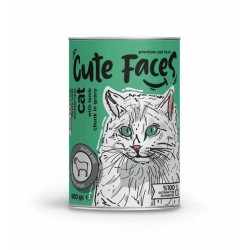 Cute Faces Kuzu Parça Etli Soslu Yetişkin Kedi Konservesi 400 Gr