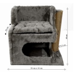 Daisy Kedi Evi ve Tırmalama BAVERYA Modeli GRİ