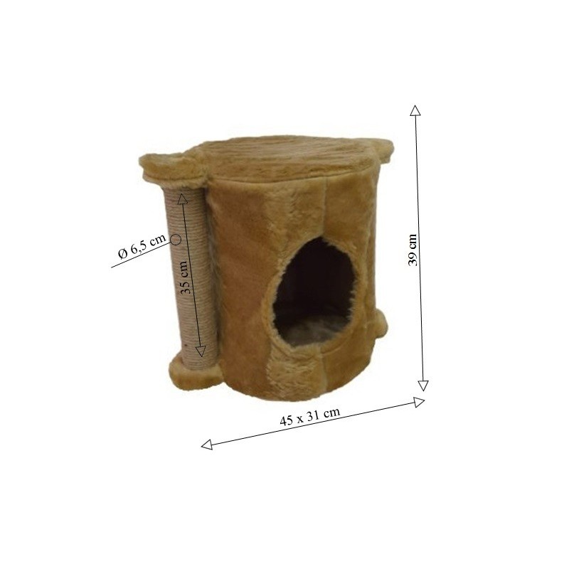 Daisy Kedi Evi ve Tırmalama FUN BOX Modeli BEJ