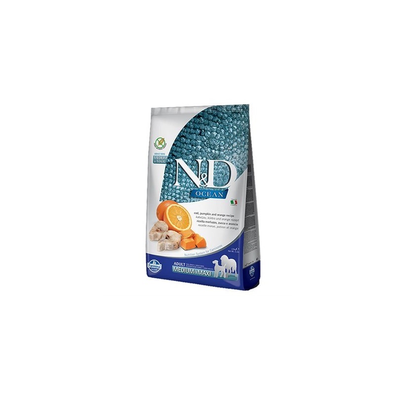N&D Ocean Morina Balığı & Portakal Adult Med&Maxı 12 Kg
