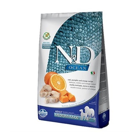 N&D Ocean Morina Balığı & Portakal Adult Med&Maxı 12 Kg