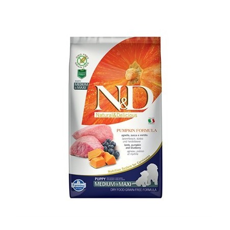 N&D Pumpkın, Kuzu&Yaban Mersini Puppy Med.Maxı 2,5 Kg