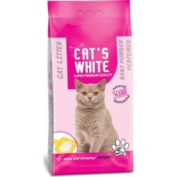 Cats White 5 Kg / 5.9 L Pudra Kokulu İnce Taneli  Bentonit  Kedi Kumu