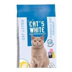Cats White 5 Kg / 5.9 L Marsilya Sabunu Kokulu  İnce Taneli  Bentonit Kedi Kumu