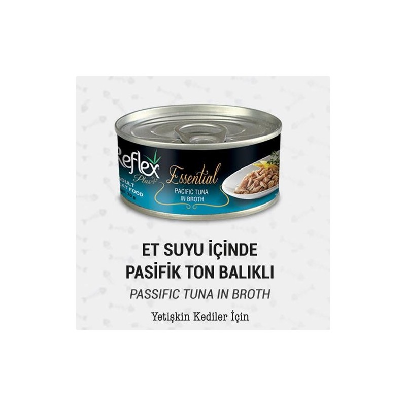 Reflex Plus+ Essential Et Suyu İçinde Pasifik Tuna Balıklı Yetişkin Kedi Maması 70Gr