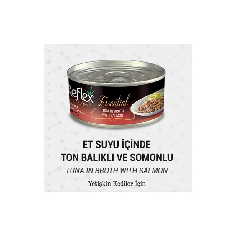 Reflex Plus+ Essential Et Suyu İçinde Ton Balıklı & Somonlu Yetişkin Kedi Maması 70Gr