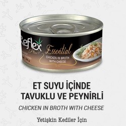 Reflex Plus+ Essential Et Suyu İçinde Tavuklu & Peynirli  Yetişkin Kedi Maması 70Gr