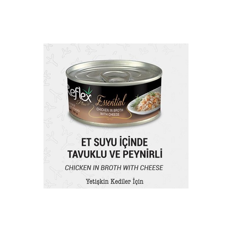 Reflex Plus+ Essential Et Suyu İçinde Tavuklu & Peynirli  Yetişkin Kedi Maması 70Gr