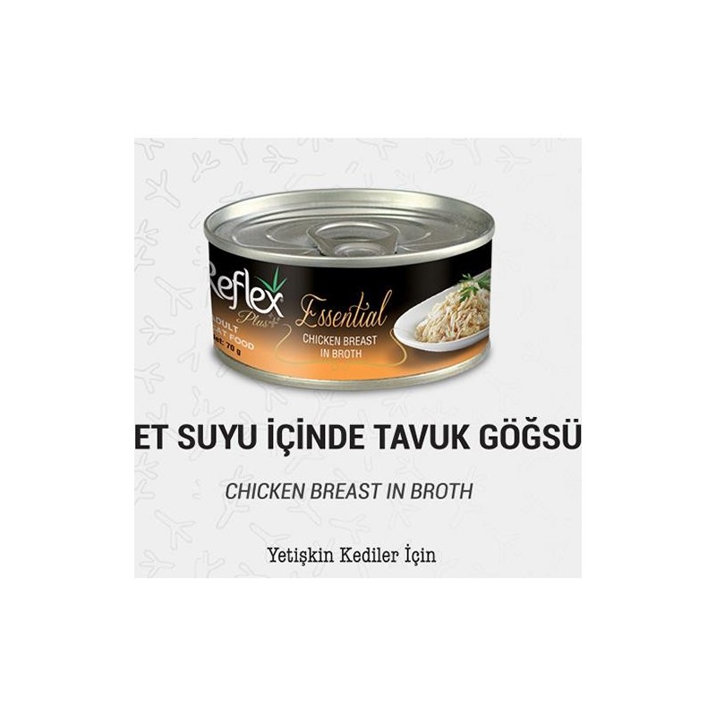 Reflex Plus+ Essential Et Suyu İçinde Tavuk Göğüs Etli Yetişkin Kedi Maması 70Gr