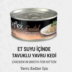 Reflex Plus+ Essential Et Suyu İçinde Tavuklu Yavru Kedi Maması 70Gr