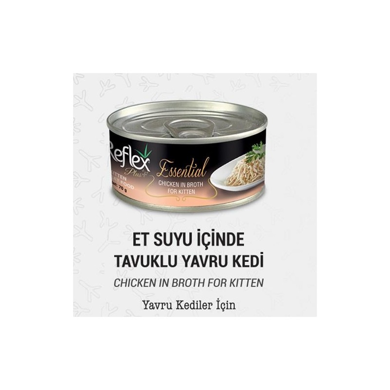 Reflex Plus+ Essential Et Suyu İçinde Tavuklu Yavru Kedi Maması 70Gr