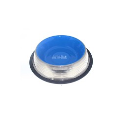 Çelik Kaymaz Tabanlı Metal Mavi Desenli Çelik Mama Ve Su Kabı 16 Oz