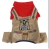 Paw Star Cool Dude Beige&Red Romper S-M-L-L-Xl-2Xl