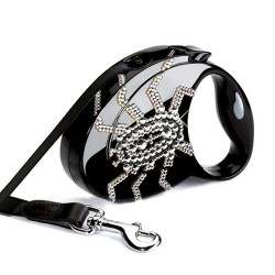 Flexi Luxury Glam Spider Swarovski Taşlı Small Otomatik Gezdirme 12Kg/3M