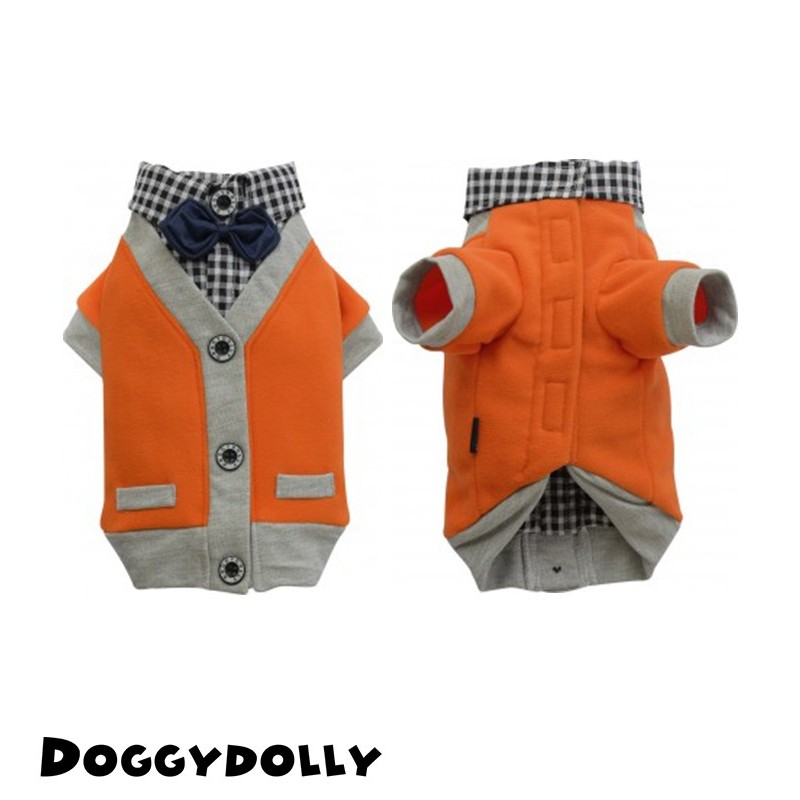 Doggy Dolly Ekose Yakalı Papyonlu Kıyafet Large