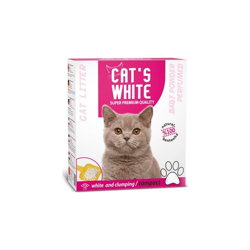 Cat'S White Premium Pudra Kokulu Topaklaşan Kedi Kumu 6 L