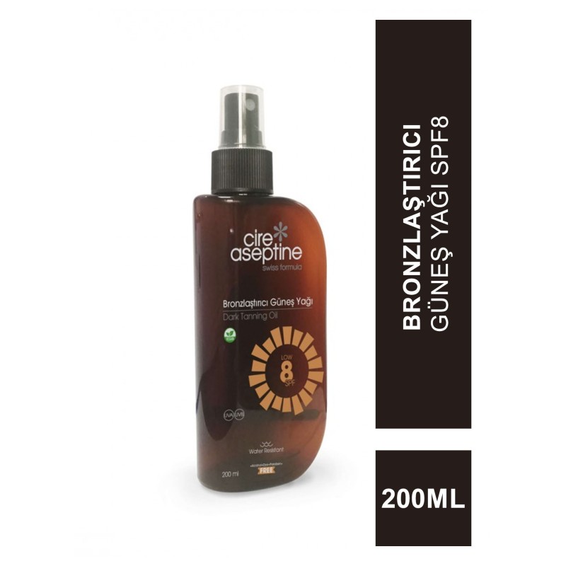Cire Aseptine Bronzlaştırıcı Güneş Yağı Spf8 200 ml