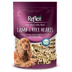 Reflex Semi-Moist Köpek Ödülü Kuzu&Prinç Kalpli 150 Gr