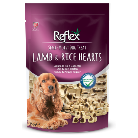 Reflex Semi-Moist Köpek Ödülü Kuzu&Prinç Kalpli 150 Gr