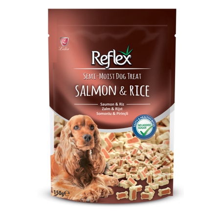 Reflex Semi-Moist Köpek Ödülü Somon&Prinç Kalpli Mix 150 Gr