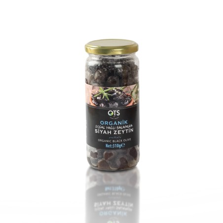Ots Organik Siyah Zeytin, Gemlik Tipi Doğal Yağlı Salamura 310 Gr