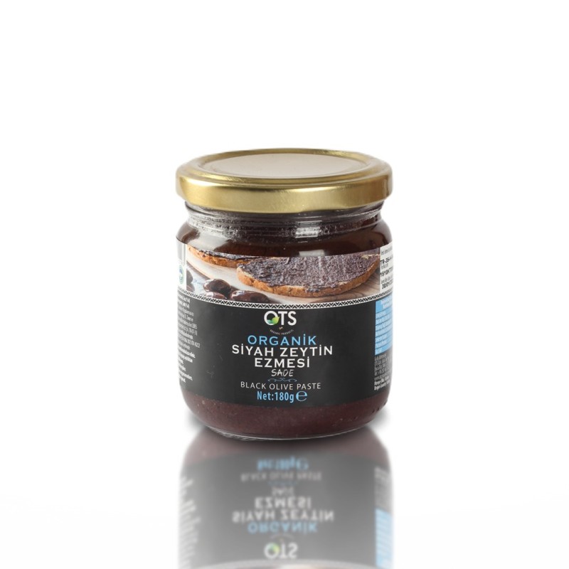 Ots Organik Siyah Zeytin Ezmesi - Sade - 180 Gr