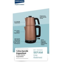 Goldmaster Sefam By-5314 Inox Çay Makinesi