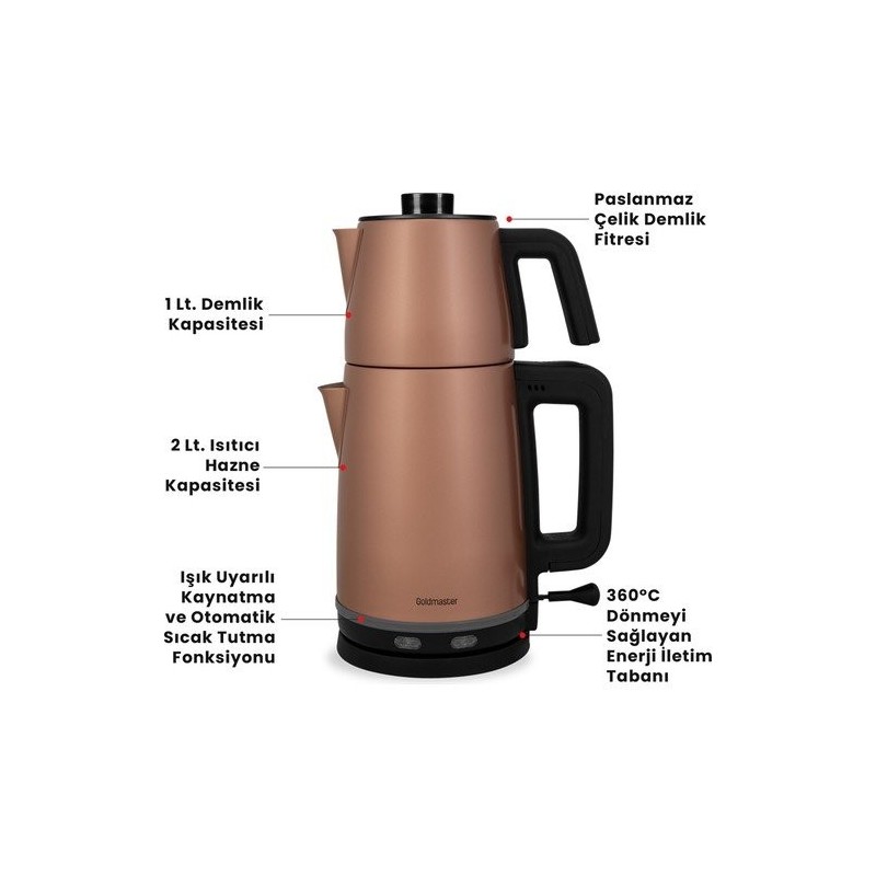 Goldmaster Sefam By-5314 Inox Çay Makinesi